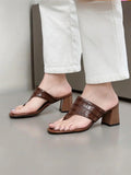 Croc Block Heels