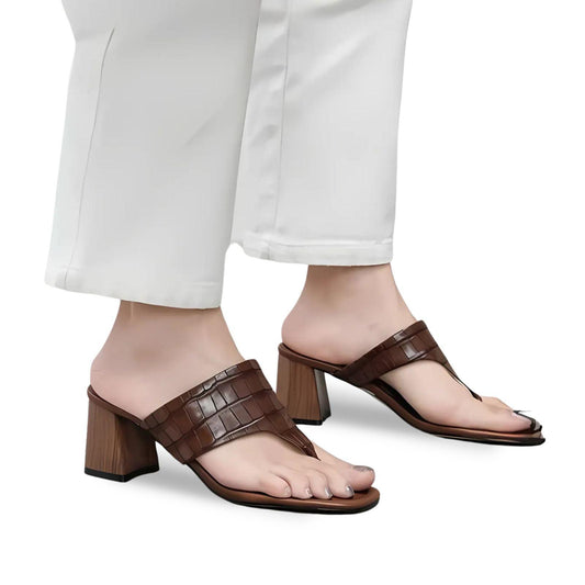 Croc Block Heels