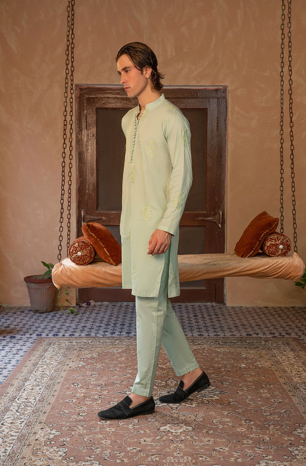 Mint Embroidered Suit