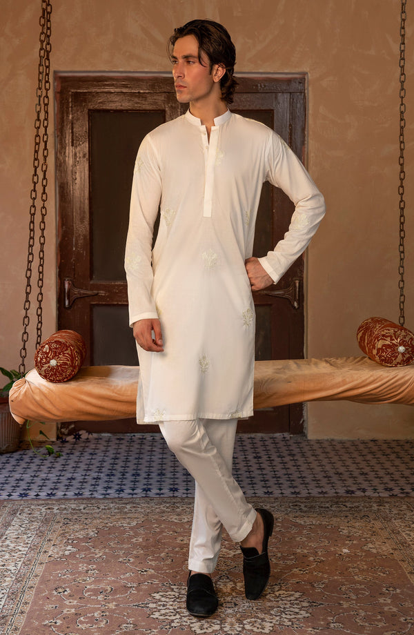 Ivory Embroidered Suit