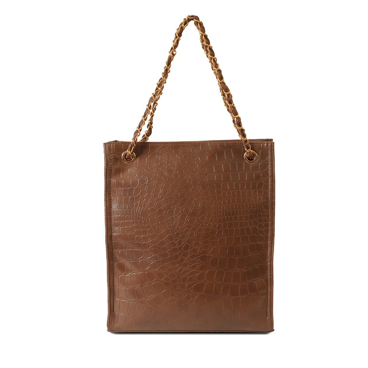 LONG BROWN CROCODILE BAG