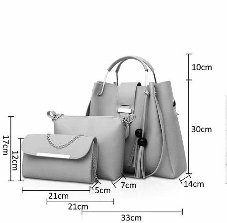 ALEXA 3 PIECE BEIGE HANDBAG